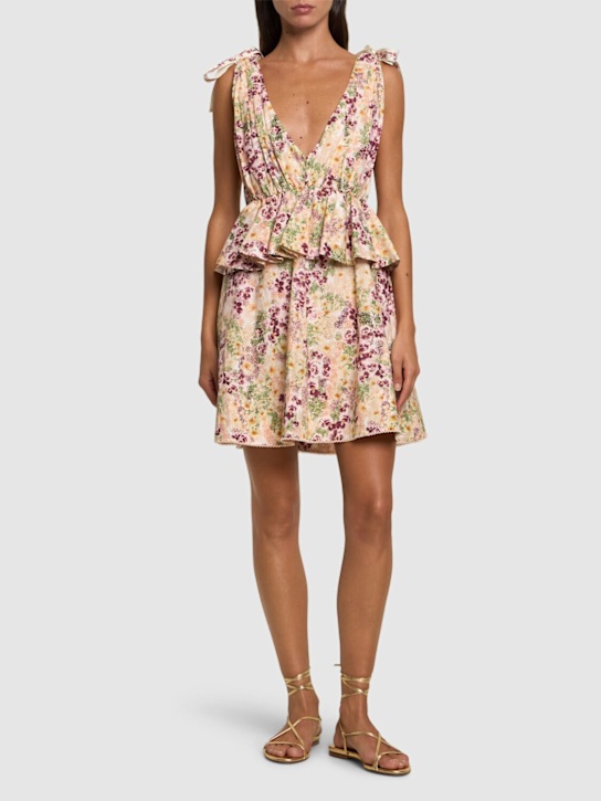 Agua By Agua Bendita: Infinito printed cotton mini dress
