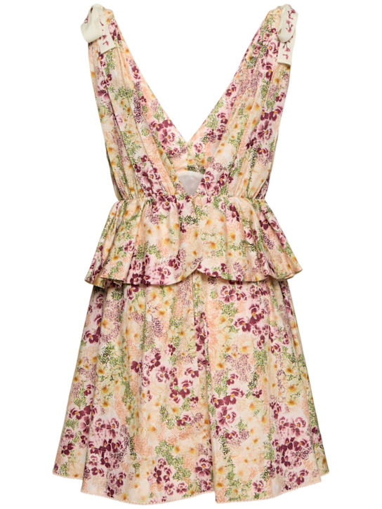 Agua By Agua Bendita: Infinito printed cotton mini dress