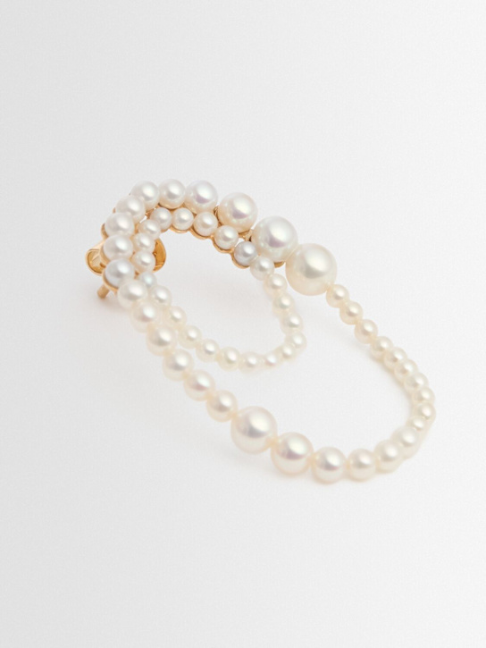 Sophie Bille Brahe: Pendiente individual de oro con perlas  14kt&