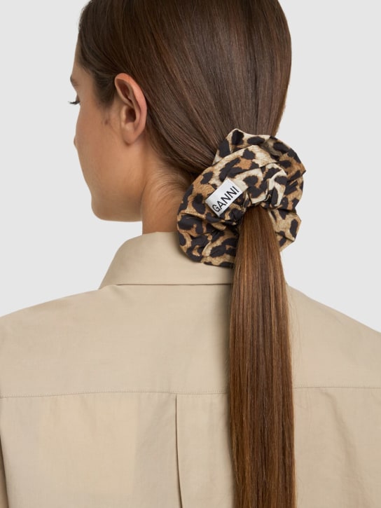 GANNI - Printed cotton scrunchie
