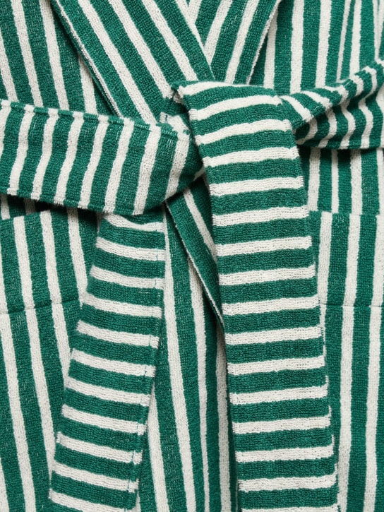 Tekla: Teal green striped bathrobe