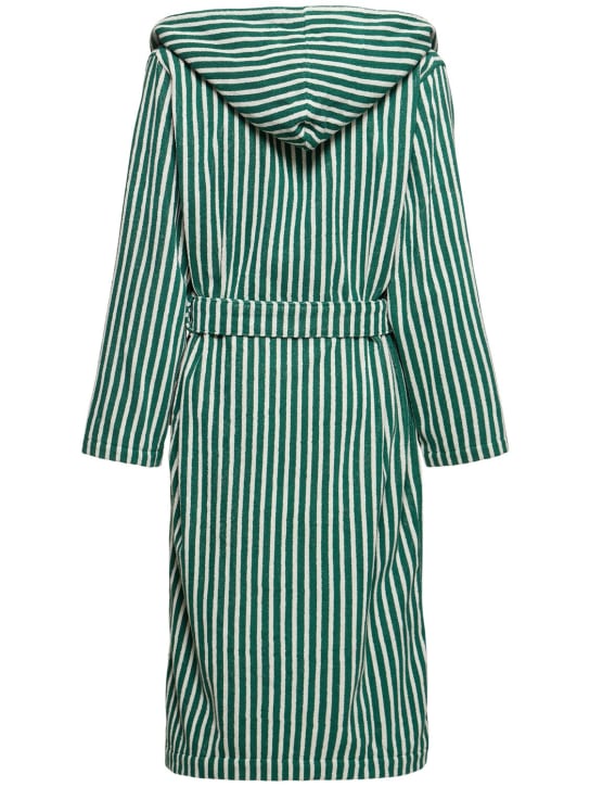 Tekla: Teal green striped bathrobe
