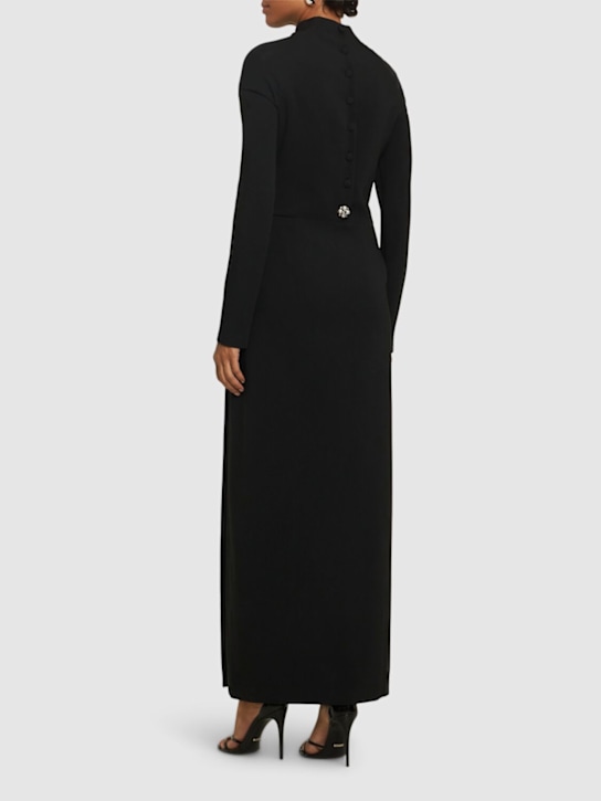 Versace: Robe longue en cady de viscose mélangée drapée