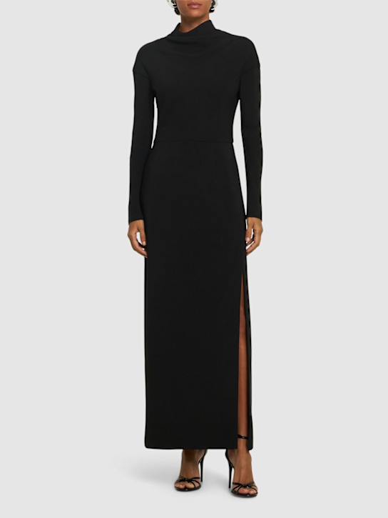 Versace - Robe longue en cady de viscose mélangée drapée