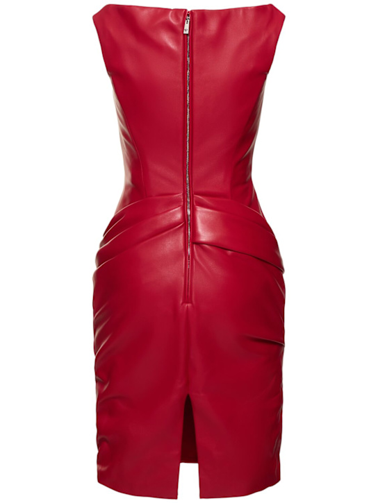 Versace: Robe courte en cuir