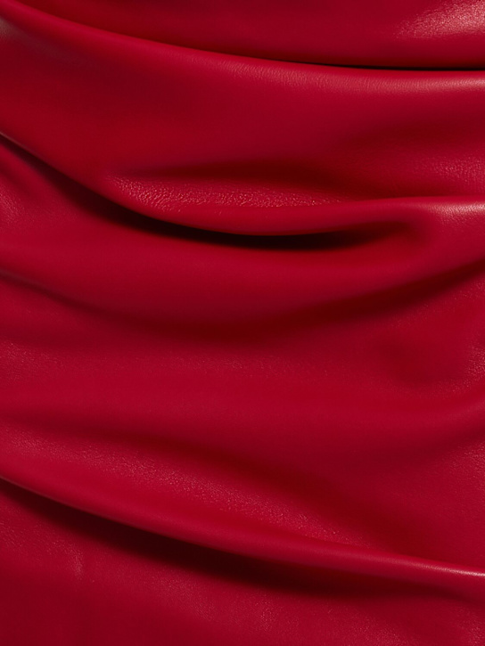 Versace: Robe courte en cuir
