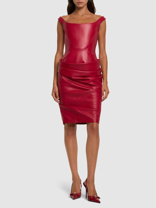 Versace - Robe courte en cuir