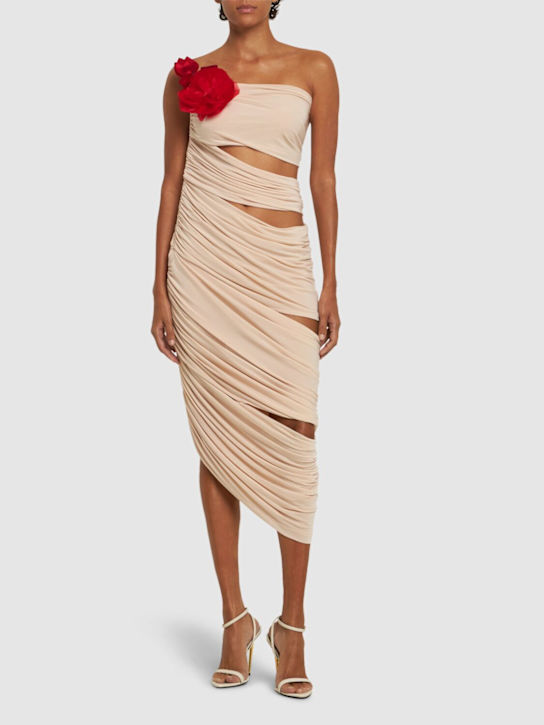 Magda Butrym - Draped jersey one shoulder midi dress