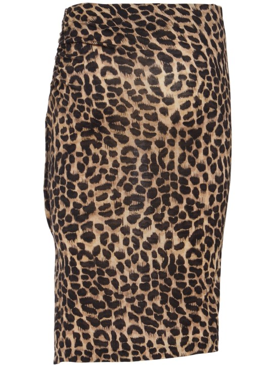 Blumarine: Gonna midi jersey di lana stampata