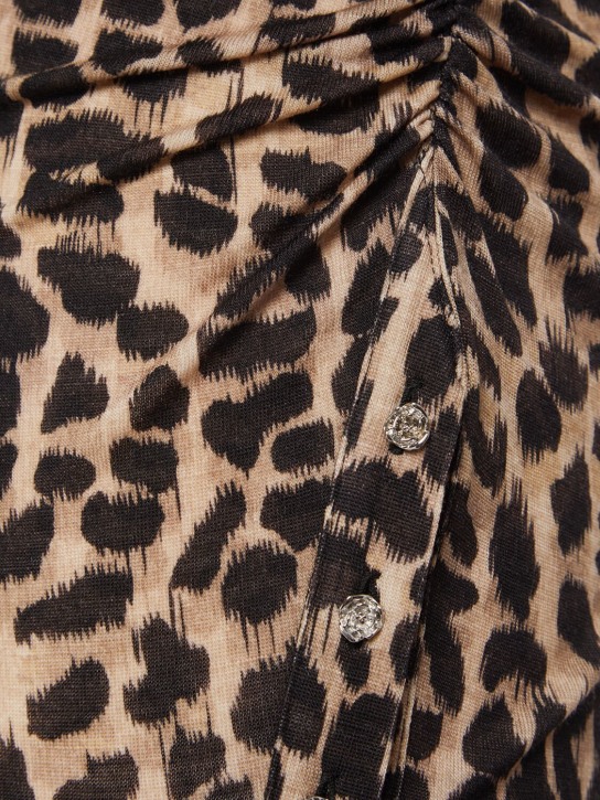 Blumarine: Gonna midi jersey di lana stampata