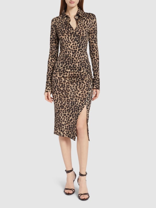 Blumarine - Jupe midi en jersey de laine imprimée