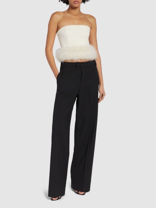 Blumarine: Top con plumas sin tirantes