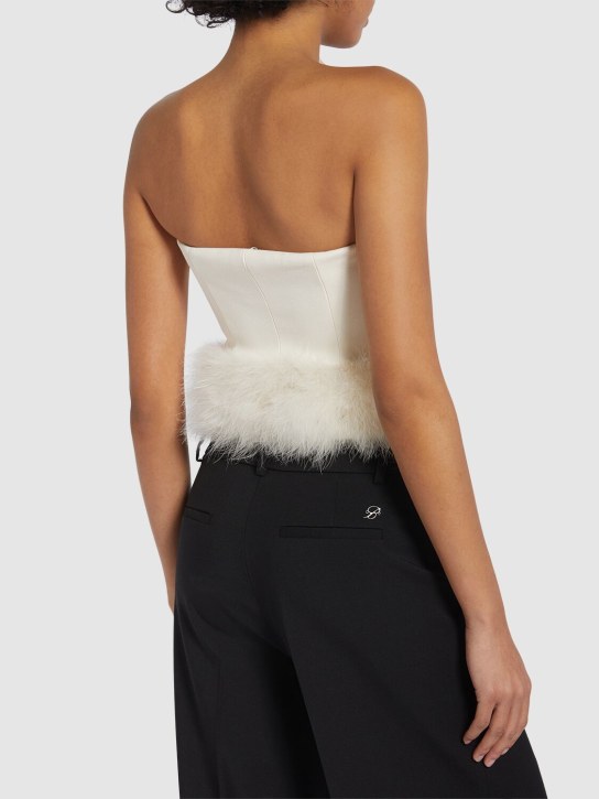 Blumarine: Top con plumas sin tirantes