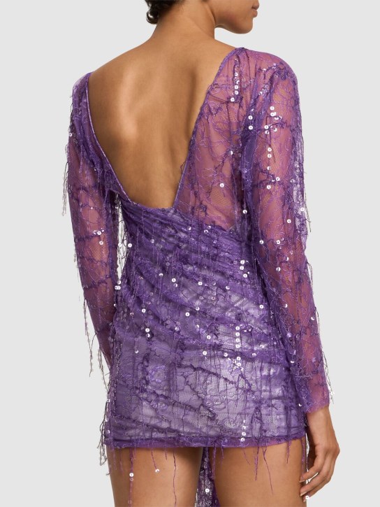 Christopher Esber: Robe courte en dentelle à sequins