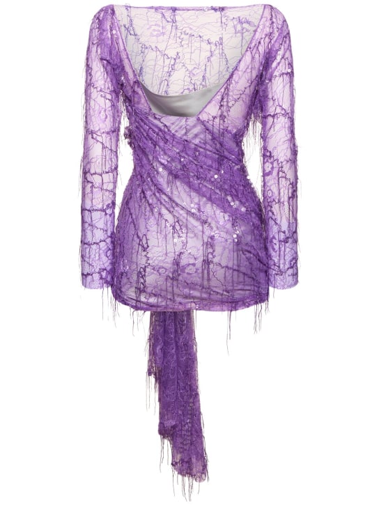 Christopher Esber: Robe courte en dentelle à sequins