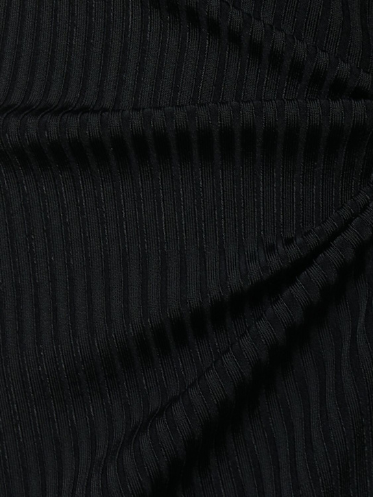David Koma: Robe dos nu en maille côtelée avec nœud en satin