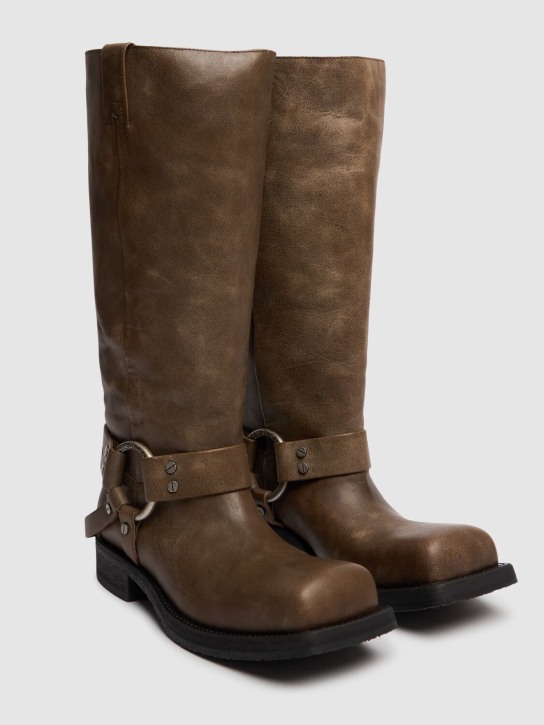 Acne Studios: 40mm hohe Lederstiefel „Balius“