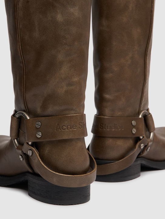 Acne Studios: 40mm hohe Lederstiefel „Balius“