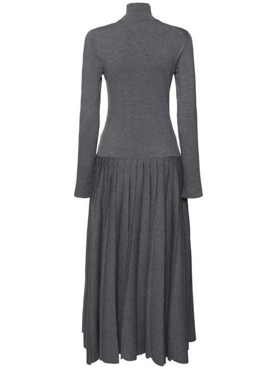 Khaite: Vestito lungo Lisette in maglia di misto lana