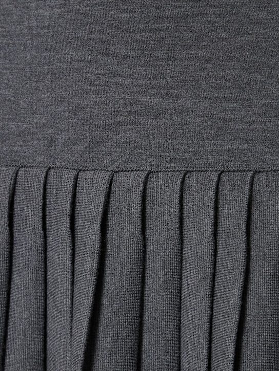 Khaite: Vestito lungo Lisette in maglia di misto lana
