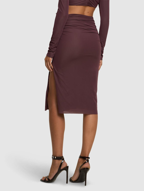 Christopher Esber: Jupe midi en jersey transparent Venus