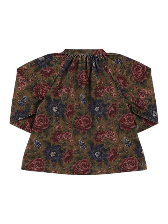 Babe & Tess: Chemise en coton imprimé à col Mao