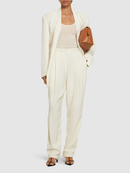 TOVE - Pantalon en crêpe de viscose et laine Emery