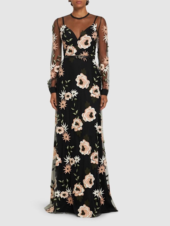 Elie Saab - Besticktes, langes Tüllkleid