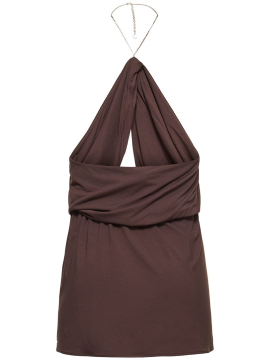 The Attico: Halter neck jersey mini dress