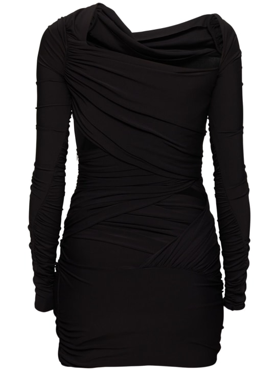 The Attico: Vestito  mini in jersey stretch drappeggiato