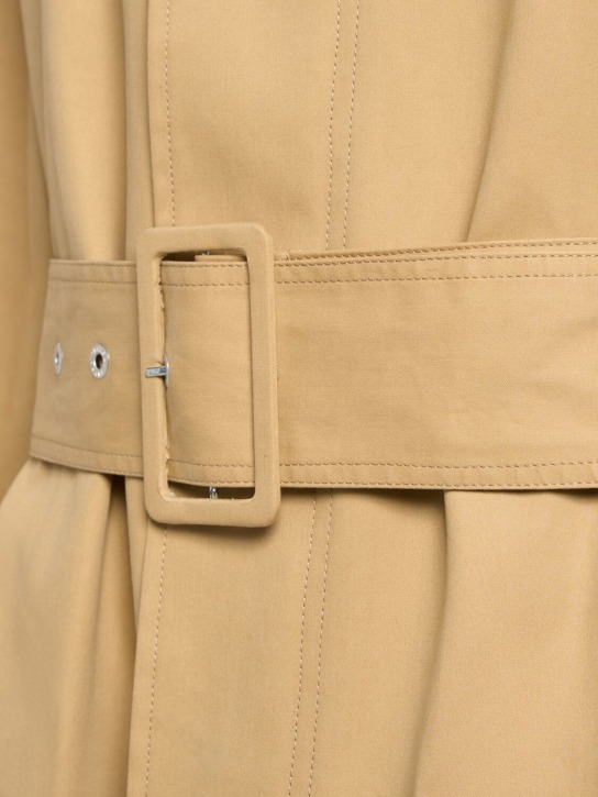 AMI Paris: Abrigo trench de lona de algodón con cinturón