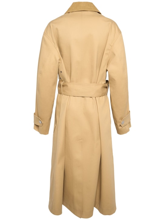 AMI Paris: Abrigo trench de lona de algodón con cinturón