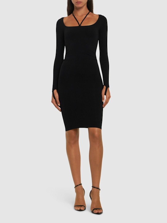 Andreadamo - Robe mi-longue sculptante en jersey