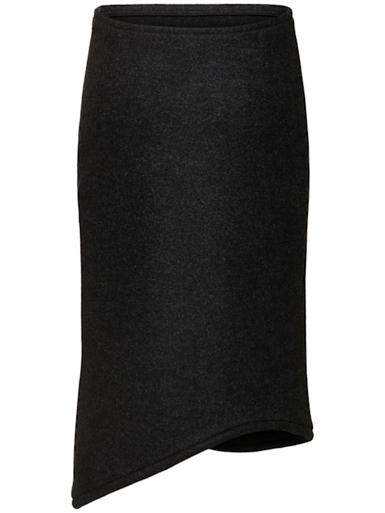 Victoria Beckham: Jupe tube midi en laine rembourrée