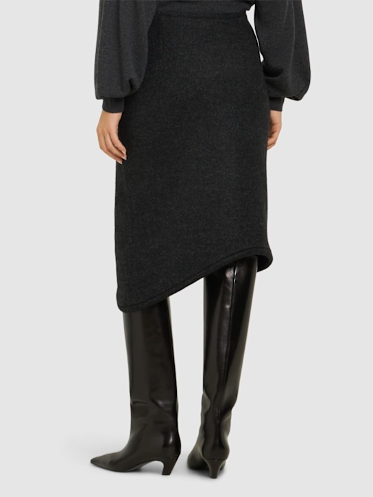 Victoria Beckham: Jupe tube midi en laine rembourrée