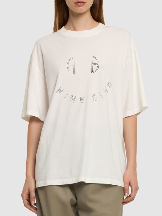 ANINE BING: T-Shirt aus Baumwolljersey „Kent“