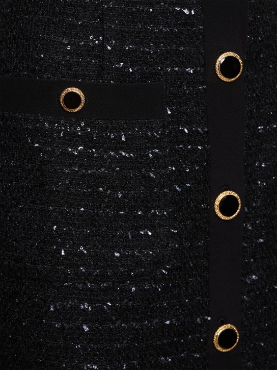 Alessandra Rich: Vestito midi con scollo a V e paillettes