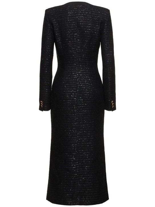 Alessandra Rich: Vestito midi con scollo a V e paillettes