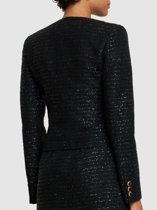 Alessandra Rich: Veste en tweed à sequins