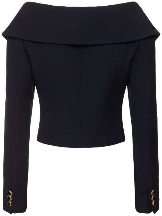 Alessandra Rich: Cardigan en laine à col bardot