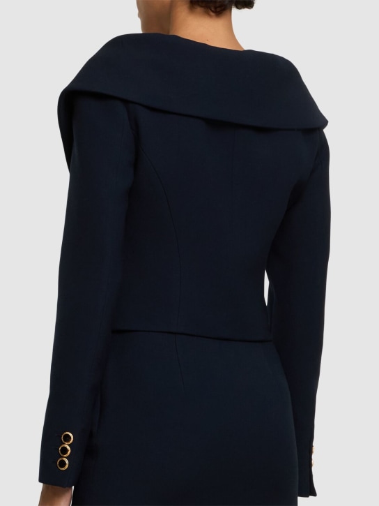 Alessandra Rich: Cardigan en laine à col bardot