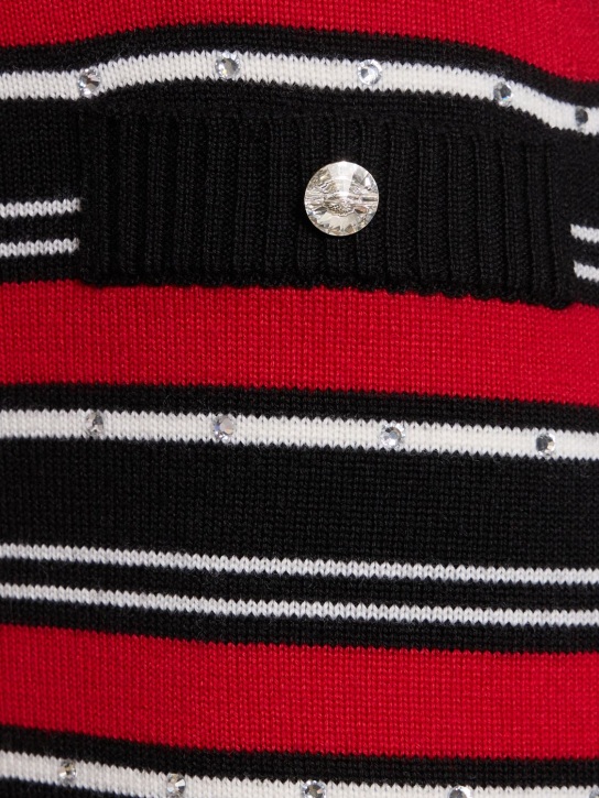 Alessandra Rich: Striped wool knit mini skirt