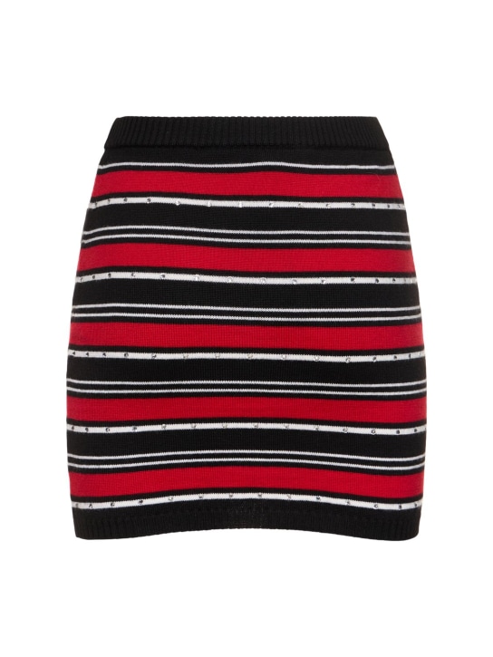 Alessandra Rich: Striped wool knit mini skirt