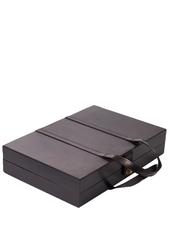 The Conran Shop: Jeu de backgammon en cuir à finition noire