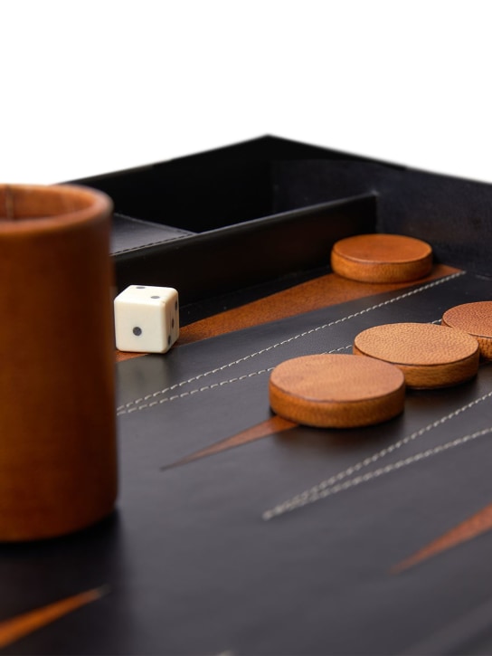 The Conran Shop: Jeu de backgammon en cuir à finition noire