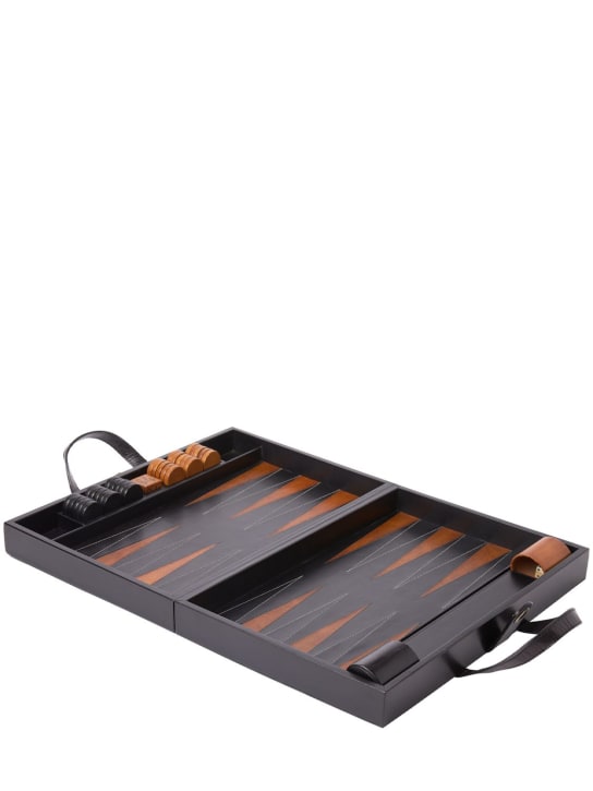 The Conran Shop: Jeu de backgammon en cuir à finition noire