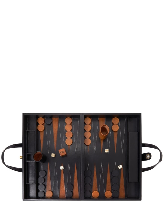 The Conran Shop - Jeu de backgammon en cuir à finition noire