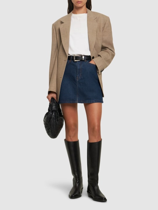 Reformation - Jupe courte en denim taille haute Lydia