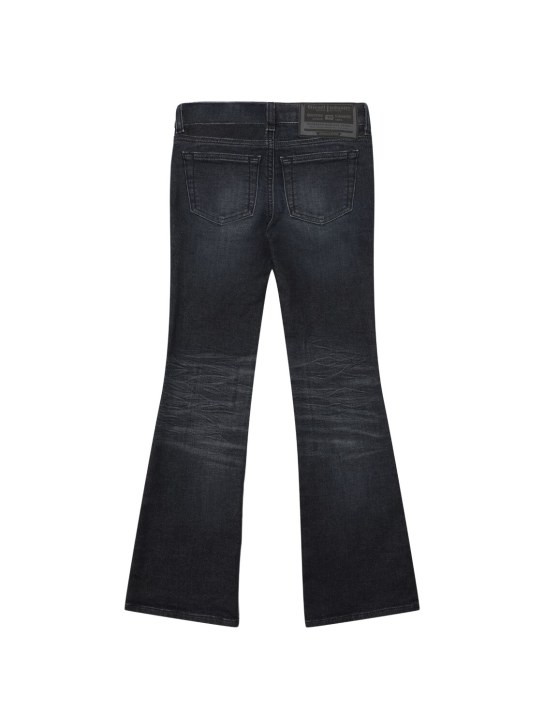 Diesel Kids: Stonewashed stretch cotton flare jeans