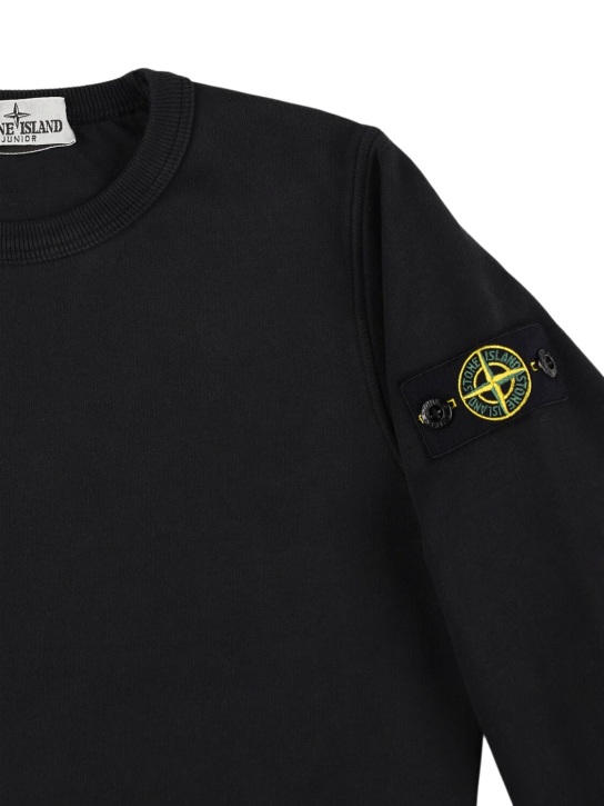 Stone Island Junior - Sweat-shirt en coton biologique à col rond